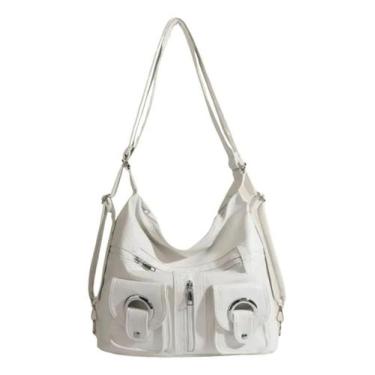 Imagem de Mochila Feminina Pequena Grande Tipo Saco Ajustável Top - Alwy, Off wh