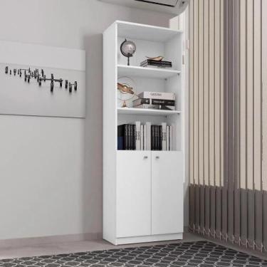 Imagem de Livreiro armario 2 portas casa d euro 1,73 cm altura branco - Village 