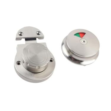 Imagem de Generic Fechadura do banheiro parafuso morto com parafuso com indicador de bloqueio do banheiro fechadura da porta privacidade para edifícios públicos, Prata