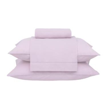 Imagem de Buddemeyer Jogo de Cama Queen Percal 180 Fios Basic Percalle 100% Algodão Fio Penteado Rosa 4 peças