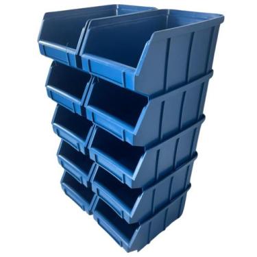Imagem de Kit 10 Gaveteiro Bin N 04 Caixa Organizadora Resistente - Magus, Azul