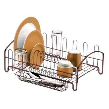 Imagem de Escorredor De LouÇas Bronze Para 8 Copos E 10 Pratos Em AÇo - Future