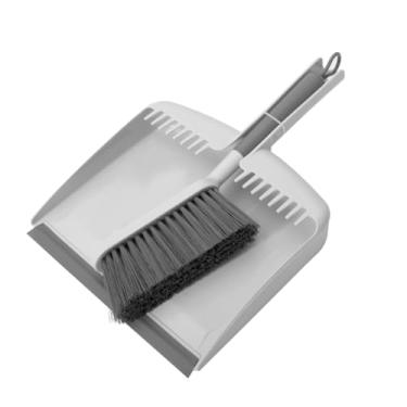 Imagem de Conjunto Pá de Lixo e Escova Manual Mini Vassoura Limpeza Diária Alça Emborrachada Pá Com Ponta Removedora de Sujeiras Doméstica Flow - OU