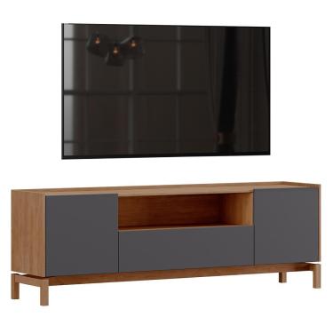 Imagem de Rack Bancada Barcelona 180cm 2 Portas e 1 Gaveta - Finestra Móveis Tauari/Concret