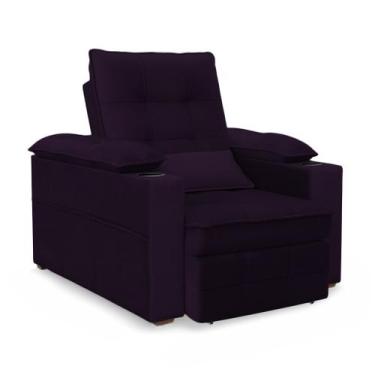 Imagem de Poltrona do Papai Reclinável Retrátil Thor Veludo Roxo - Loja Sheep
