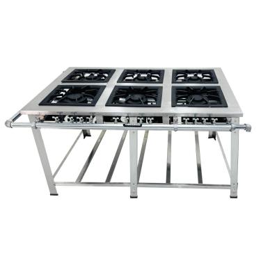 Imagem de Fogão a Gás Industrial Maxi Central 6 Queimadores Duplos Inox MI6 - Venâncio