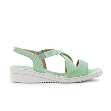 Imagem de Sandália Usaflex Plataforma Elástico Feminina, Verde claro, 37