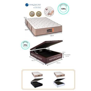 Imagem de Conjunto Cama Box Baú Casal Viúva + Colchão Sankonfort Tranquillité Mo