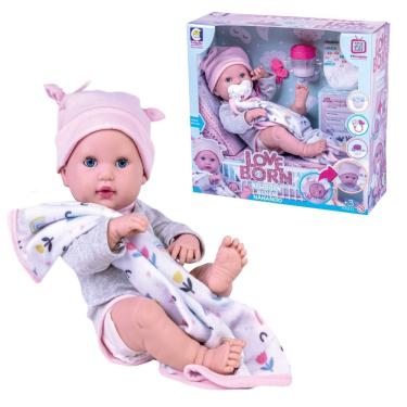 Imagem de Boneca Love Born Bebê Reborn Macacão Com Touca Cotiplás 2588