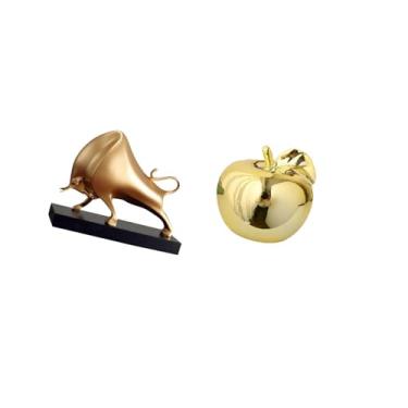 Imagem de Fenteer Estatueta de Cerâmica Abstrata de Boi para Mesa, Decoração de Casa, Artesanato para Sala de Estar, Quarto, Varandas de Entrada, Restaurantes, Escritór