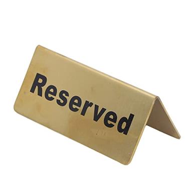 Imagem de Pilipane Placa de mesa dourada de aço inoxidável em formato de barraca dupla face para festa casamento hotel (reservado)