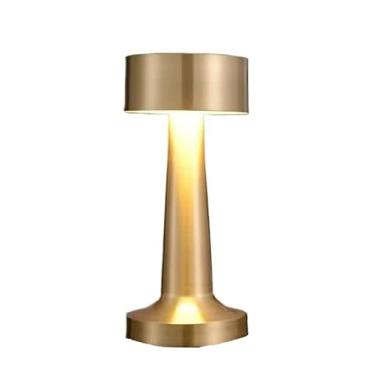 Imagem de Luminárias de Mesa de mesa metal dourado Candeeiro Abajur Touch Recarregável Sem Fio Led(Dourado)