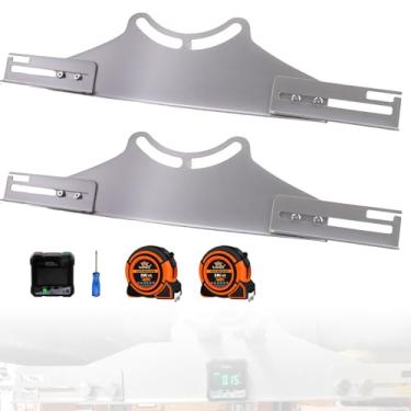 Imagem de RULLINE Ferramenta de alinhamento do dedo do pé com 2 fitas métricas e localizador de ângulo digital, kit de placas de alinhamento de roda para carro e caminhão, medição precisa e rápida do dedo do pé