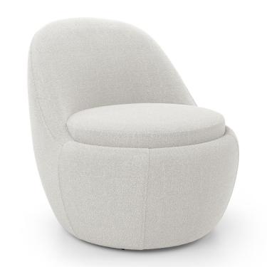 Imagem de Poltrona Orgânica Living Memphis Fixa Bouclê Off White - Desk Design