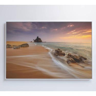 Imagem de Quadro Praia E Rochas Medidas 60x40 Cm Impressão Vidro Acrílico