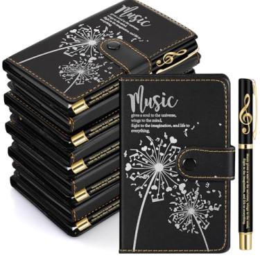 Imagem de Gueevin 15 conjuntos de presentes para amantes da música para mulheres e homens, incluindo cadernos de couro com caneta esferográfica, presentes de agradecimento de Natal para músicos, professores