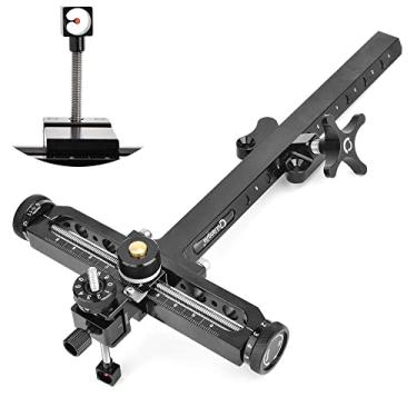 Imagem de ZSHJGJR Mira de arco recurvo para tiro com arco em forma de T, ajuste rápido com anel e mira de pino óptico de fibra única para competição, estilo olímpico, faixa de prática de caça para destros