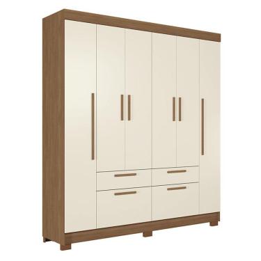 Imagem de Guarda Roupa Casal 6 Portas Guarapuava Jatobá Areia - Santos Andirá