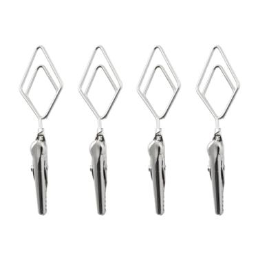 Imagem de HJGarden 4 peças 70 mm Display de etiqueta de preço clipe de diamante de cabeça dupla prata para fotos cartões de visita, notas manuscritas, listas de recibos, clipe de metal