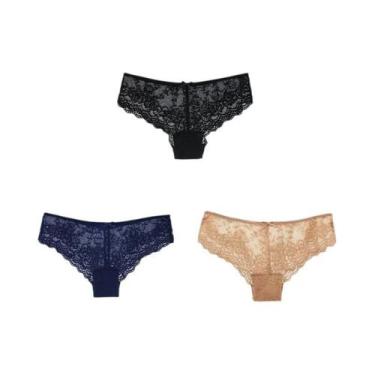 Imagem de Calcinhas Femininas Sexy De Renda Completa, Cintura Baixa, Respiráveis