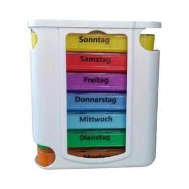 Imagem de Organizador Semanal De Comprimidos Com 7 Compartimentos Empilhável Qua