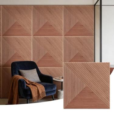 Imagem de Pacote com 6 painéis acústicos grandes, painéis decorativos de absorção de som de 182 x 121 cm, painéis de parede à prova de som com estampa de madeira para estúdio, casa, escritório, vórtice Arcadian