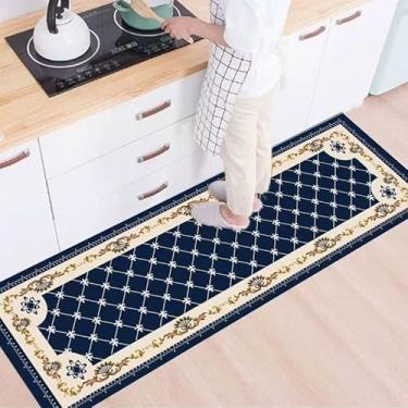 Imagem de Passadeira para Cozinha Antiderrapante Kit 2 Peças | Tapete Lavável Secagem Rápida | Poliéster(C-5-1.2MX0.4M+0.6M.0.4M)