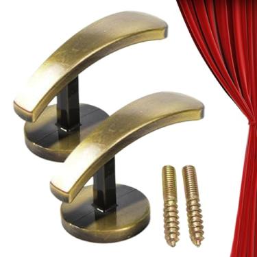 Imagem de Ganchos Para Cortinas,2 Peças Suporte de Liga de Alumínio Decorativo Montado na Parede,Ganchos Amarração Cortinas - Para Sala Quarto Cozinha Casa De Banho Lavabo Chuveiro Armário Teto Porta