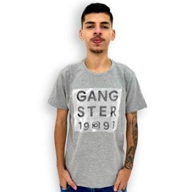 Imagem de Camiseta Masculina Oversized Gangster Estampada Manga Curta-Masculino