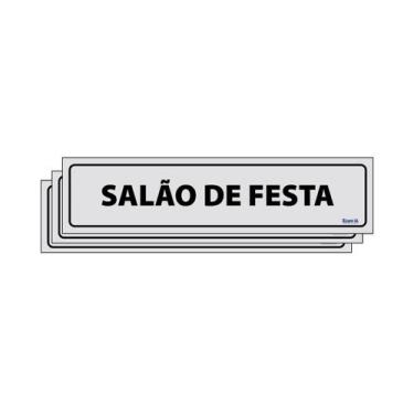 Imagem de Combo 3 Placas De Sinalização Salão De Festa 30x7 Ecom IA - B-523/1 F9