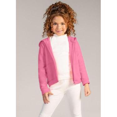Imagem de Jaqueta básica infantil menina em moletom Brandili, 1, Rosa
