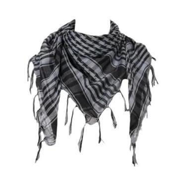 Imagem de Lenço Tático Unissex Keffiyeh Shemagh Para Proteção De Cabeça E Pescoç