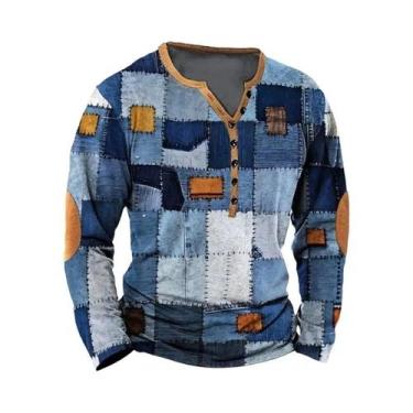 Imagem de Camisas Masculinas Vintage De Manga Longa Com Botões, Estilo Casual E 