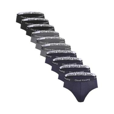 Imagem de Cuecas Boxer Masculinas De Tamanho Grande Respiráveis 10 Peças Alta El