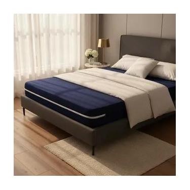 Imagem de Capa De Colchão Solteiro - Malha Gel Com Zíper - BELCAPAS, Azul Marinh