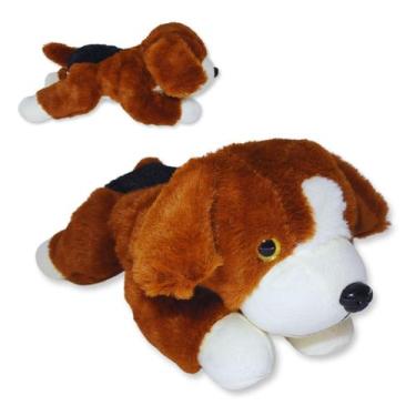 Imagem de Cachorro De Pelúcia Infantil Fofo Macio Tipo Beagle Marrom - Fizzy Toy