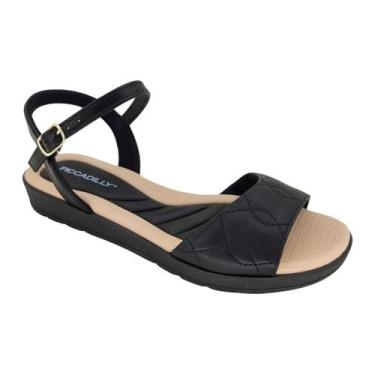Imagem de Sandália Rasteira Piccadilly 410036 - Feminino, Preto, 38