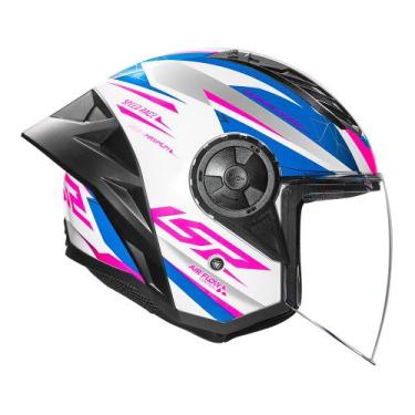 Imagem de Capacete Moto Ls2 Aberto Airflow 2 Of616 Spoiler Draze Rosa, Branco Ro