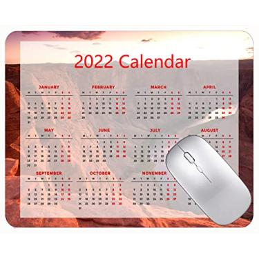 Imagem de Mouse pad colorido para calendário 2022 ano 2022 Mountain River Canyon tapete vermelho
