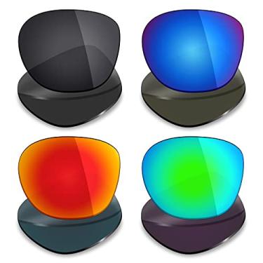 Imagem de Mryok 4 pares de lentes polarizadas de substituição para óculos de sol Oakley Manorburn OO9479-56 mm - preto furtivo/vermelho gelo/verde esmeralda