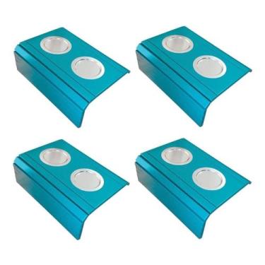 Imagem de Kit 4 Esteira Decorativa Laqueada Sofá Alumínio Azul Tiffany