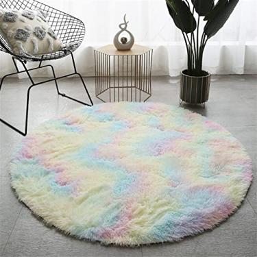 Imagem de Lifup Tapete redondo macio e fofo, tapete circular de pelúcia tie dye para sala de estar, quarto, decoração de casa, 3,1 m