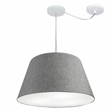 Imagem de Lustre Pendente com Desvio de Centro Cúpula 30/35x50 cm, Vivare Iluminação, Pendente4278 CZ, Cinza, Médio