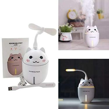 Imagem de Umidificador Purificador Ar Luminaria Abajur Ventilador Led Portatil 3 Em 1 Adorable Pet