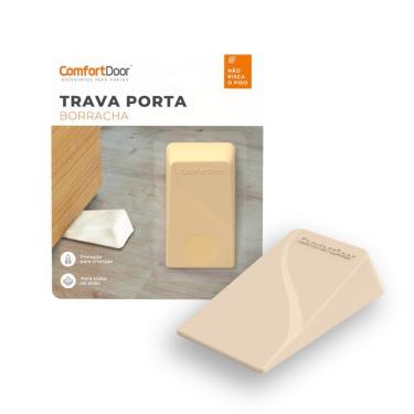 Imagem de Fixador Calço Trava Porta De Borracha Marrom Claro Confort