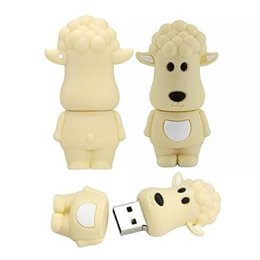 Imagem de 4GB Cartoon 12 Animais Simbólicos USB Flash Drive U Disk USB 2.0 Dados USB Flash Disk Memory Stick Pen Drive Dispositivo de Armazenamento USB Disco Flash Disco USB (ovelha)