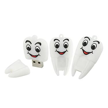 Imagem de Flash Drives USB em forma de dente de 16 GB, pen drive de memória, pen drives pen drives USB Flash Disk Pen Drive U Disk USB 2.0 Pen Drive (branco)