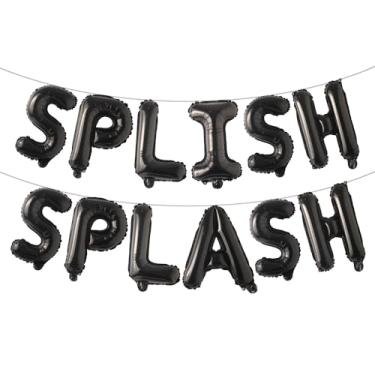 Imagem de Splish Splash Birthday Decoration Boy Splish Splash Birthday Bash Party Supplies Splish Splash Birthday Balloons Pool Birthday Party Decoration Balloons (SPLISH SPLASH Black)
