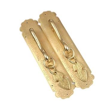 Imagem de Maçaneta de bronze antigo sem punção de porta de cobre puro puxador de porta grade acessórios de ferragens de decoração de casa, latão (latão)