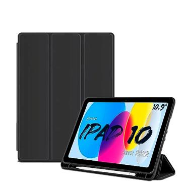 Imagem de Smart Case C/Suporte Pencil Para Apple iPad 10ª Geração De 10.9" Pol. Model A2696 A2757 A2777 A3162 Ano 2022 Capa Slim - Alamo (PRETO)